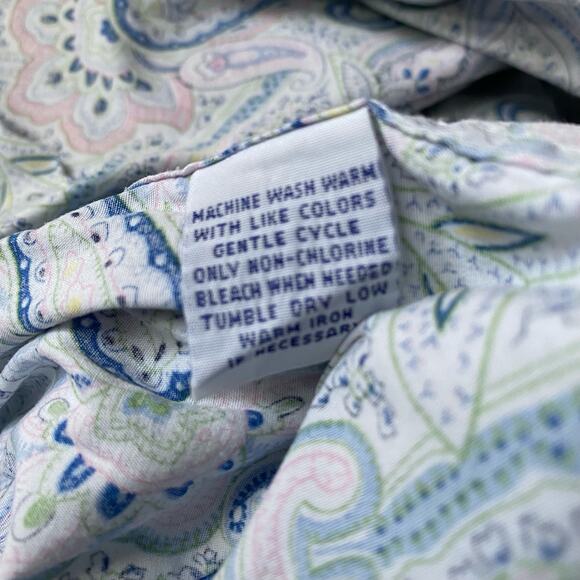 Alan Flusser Paisley Print Long Sleeved Button Down chest pocket Shirt Large - Picture 12 of 13